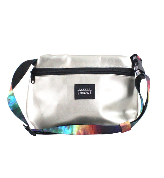Upcycled Crossbody Cloud Pack - Rainbow & Silver