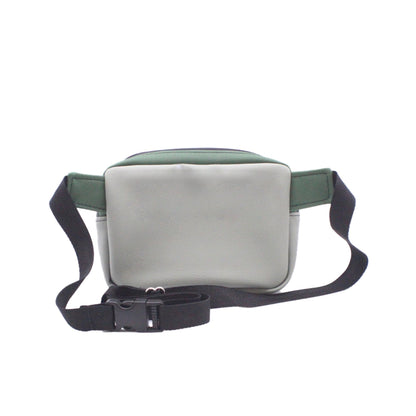 Upcycled Crossbody Belt Bag - Green & Orange