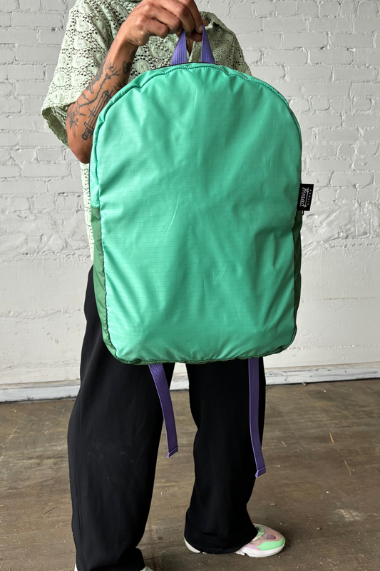 Upcycled Packable Backpack- Teal