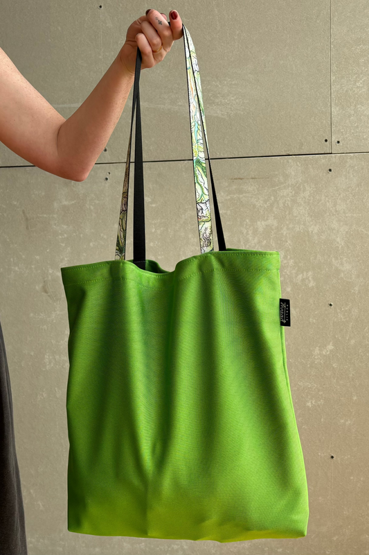 Upcycled Large 'On-the-Go' Tote - Lime