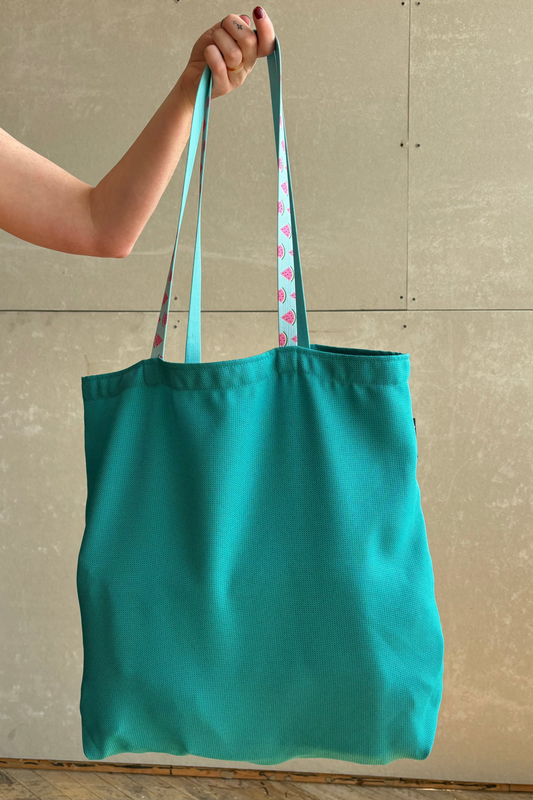 Upcycled Large 'On-the-Go' Tote - Teal