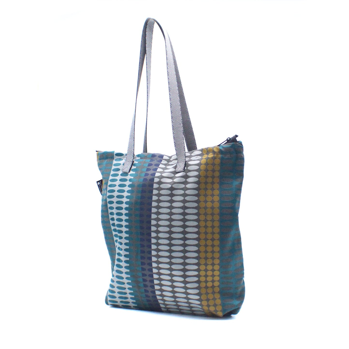 Upcycled Large 'On-the-Go' Tote - Blue Dots