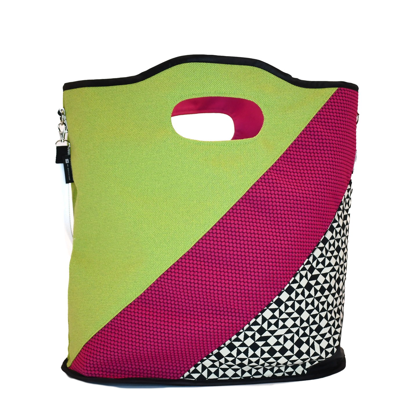 Upcycled Classic Lounge Bag - Green & Pink