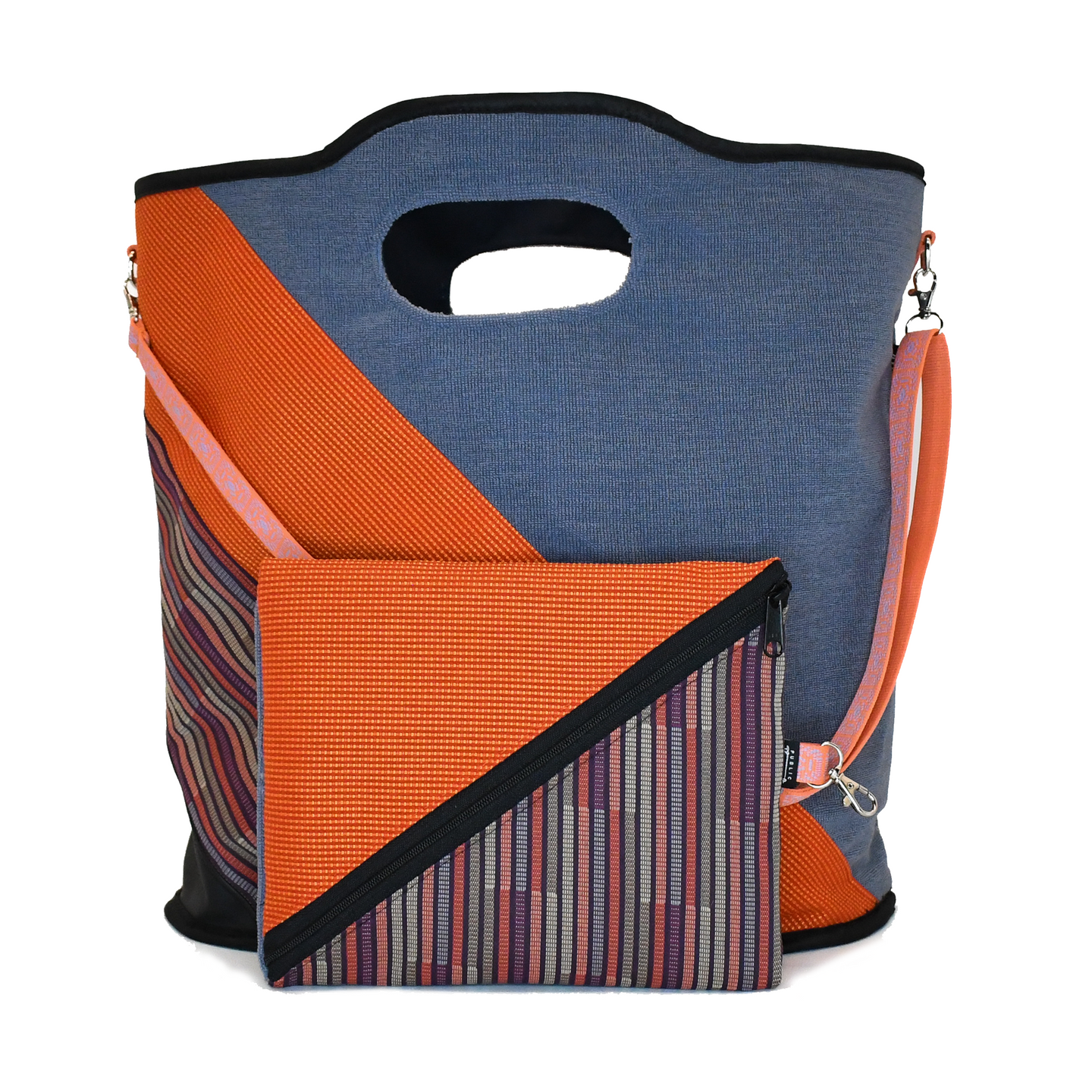 Upcycled Classic Lounge Bag - Blue and Orange