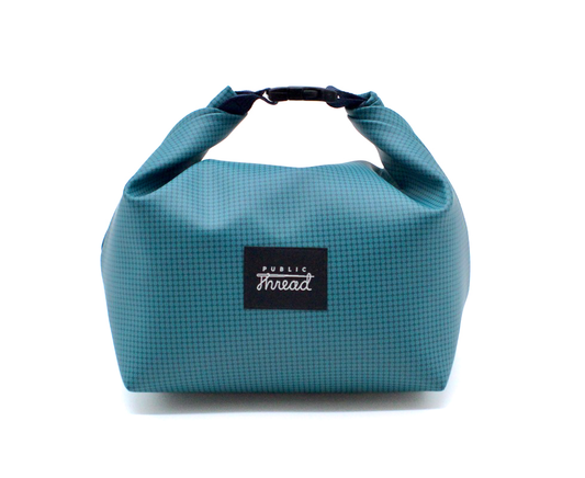 Upcycled Roll-Top Eco Lunch Bag - Aquamarine