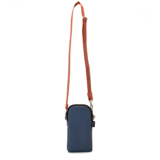Upcycled Crossbody Phone Pouch - Blue