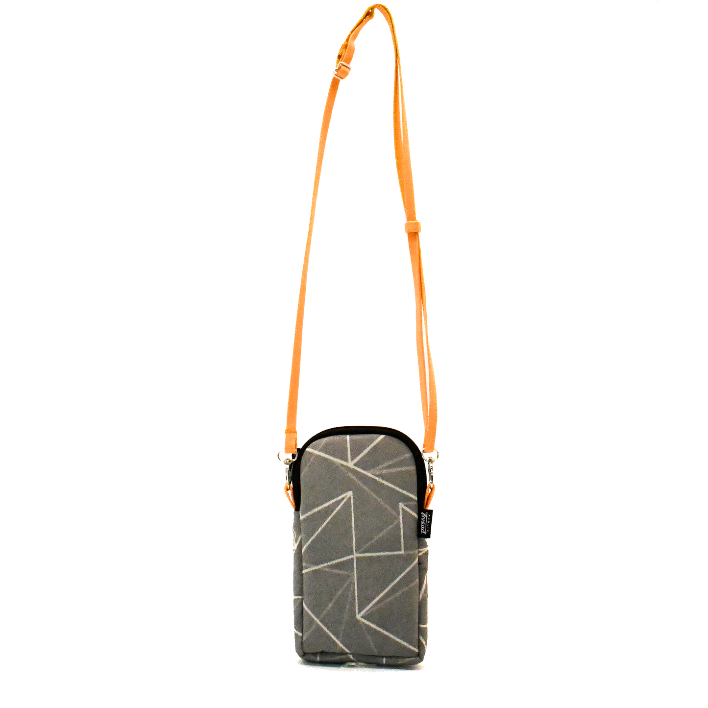 Upcycled Crossbody Phone Pouch - Grey