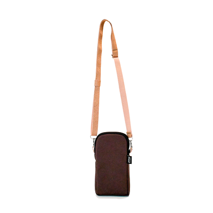 Upcycled Crossbody Phone Pouch - Maroon