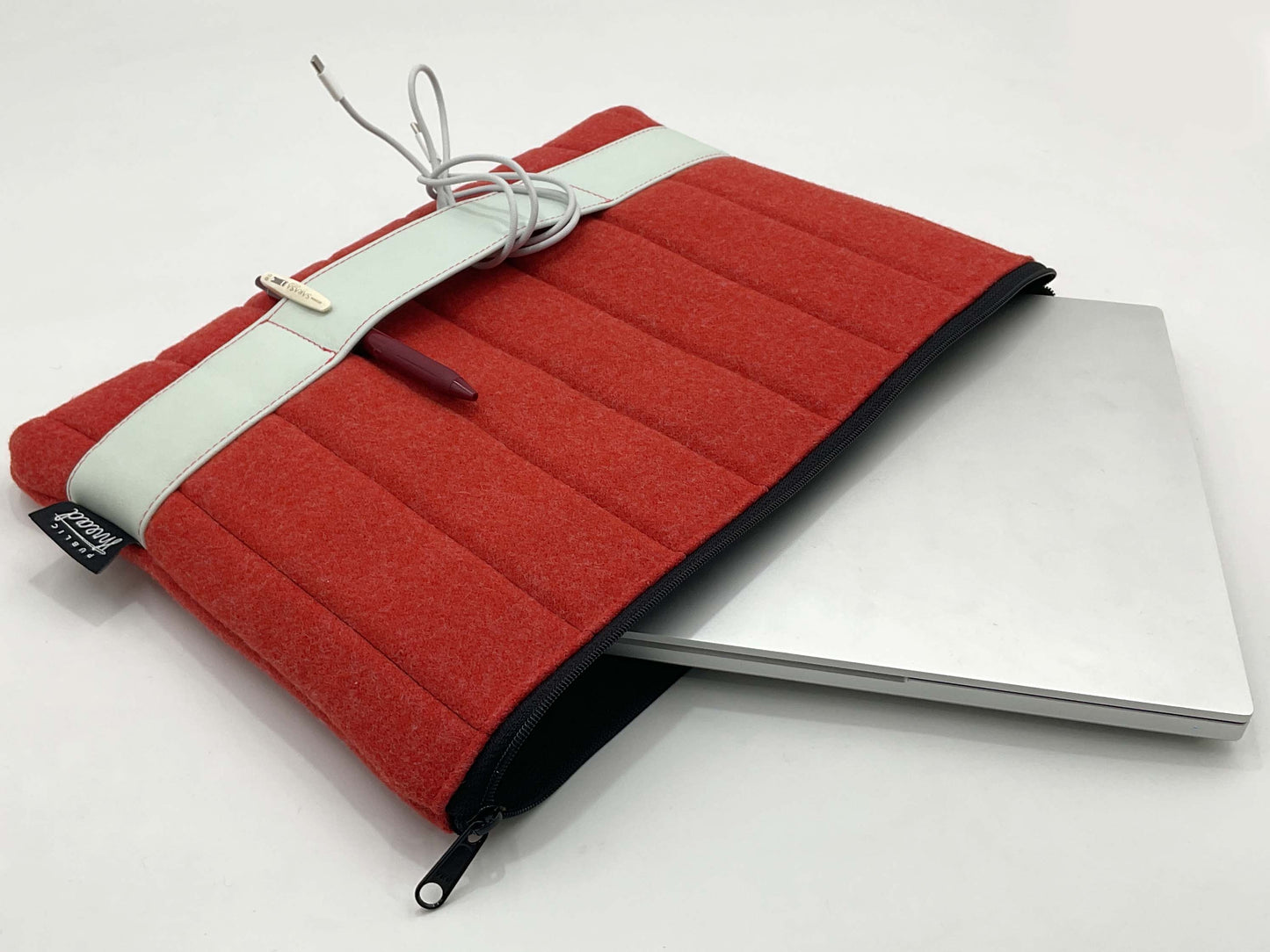 Wool & Leather Laptop Clutch