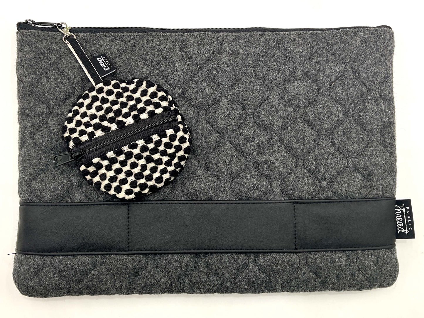 Wool & Leather Laptop Clutch